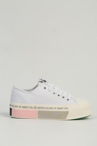 Benetton White Powder Women's Sports Shoes Bn-30934