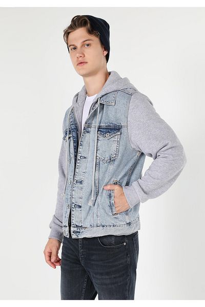 Colin's Jachetă de denim pentru bărbați, fără căptușeală, cu croială normală