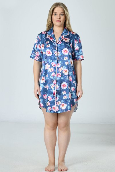 VİENETTA Satin Whole Button Shirt Tunic,160880