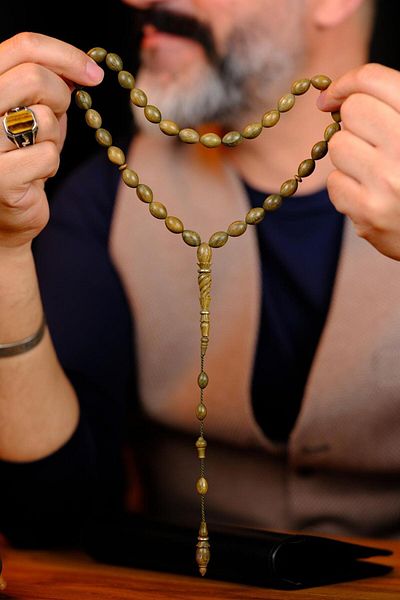dergah tesbih سلسلة نحت أصلية من Master Mücahit Şener Beyzi Kesim Pelesenk Tasbih