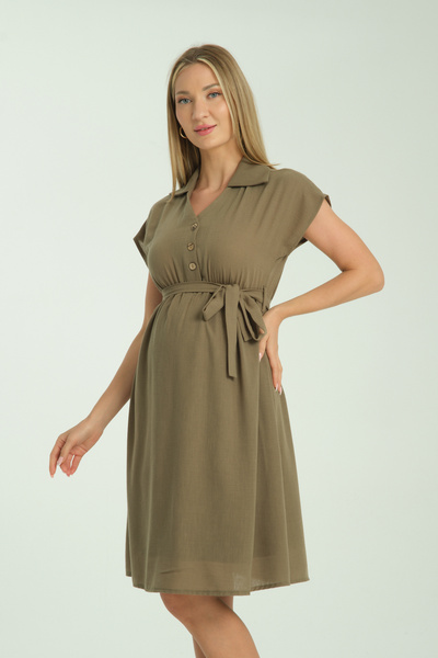 Entarim Maternity Linen Dress