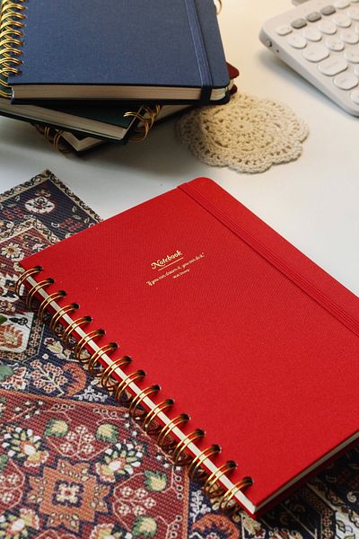 Nova Crafts Canvas Spiral Red Hard Cover Notebook Dotted Notebook