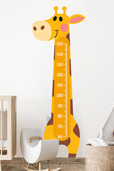 MSticker Sevimli Zürafa Boy Ölçer Çocuk Odası Duvar Sticker Boy Cetveli Çocuk...