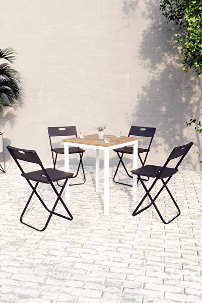 Flinder Balkon Bahçe Mutfak 5'li Bistro Set Masa Sandalye Takımı