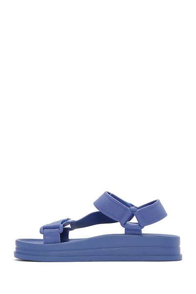 Derimod Women's Blue Strappy Thick Sole Jelly Sandals 25Sfe4752Pv
