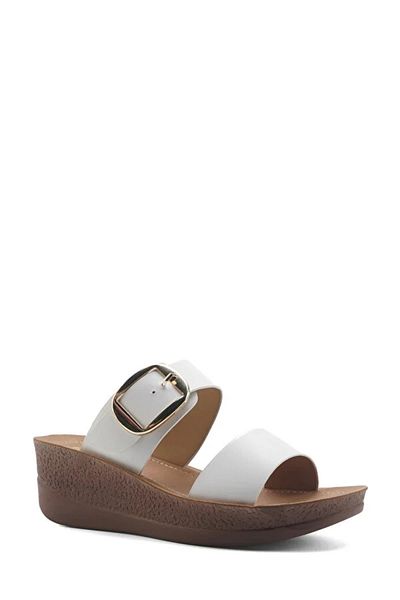 Polaris 407073.Z5Fx Women's Wedge Heel Slippers White