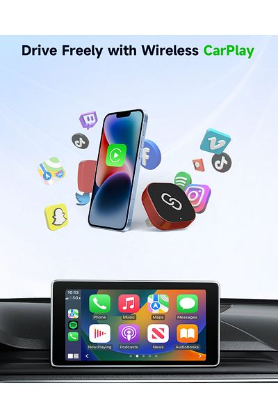 Choice 2 In 1 Wireless Carplay Adapter Plug & Plug Auto Connect No Delay Converts Wired To Wireless Comp...