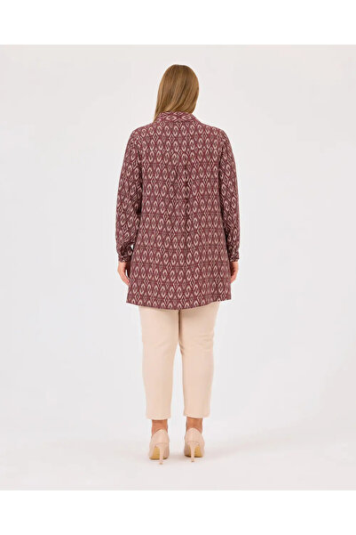 SEÇİLSTORE 4005 ÖNDEN DÜĞMELİ DESENLİ ŞIK TUNİK QKS