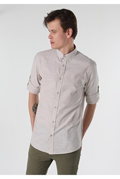 Colin's Regular Fit Düz Bej Erkek Uzun Kol Gömlek Cl1058567