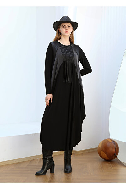 Gazella 43306 ÖNÜ FİLE DETAYLI SIRTI SANDY KUMAŞ ŞALVAR TİPLİ ELBİSE