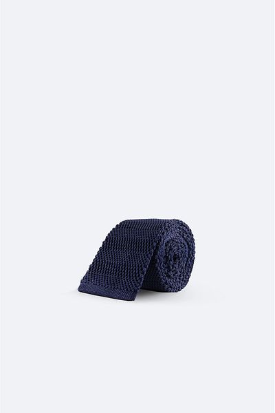 Avva Men's Navy Blue Microfiber Knit Tie A32y9901
