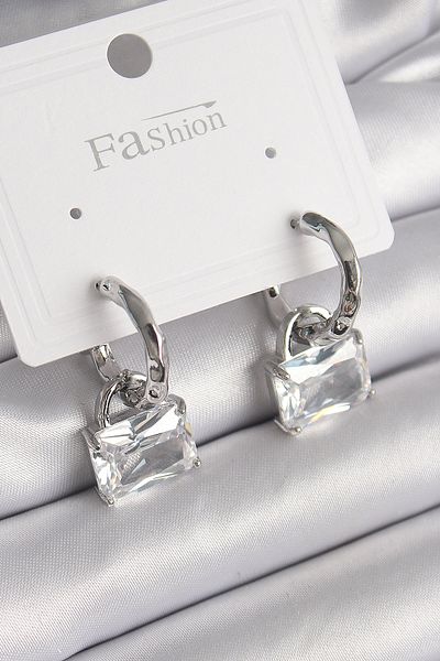 Skygo Brass Silver Color Dangle Zircon Stone Bag Model Women's Earrings - Tj-Bkp9769