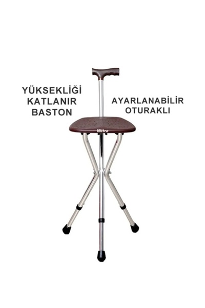 karagül YÜKSEKLİK AYARLI - KATLANABİLİR - TABURE VE BASTON BİR ARADA