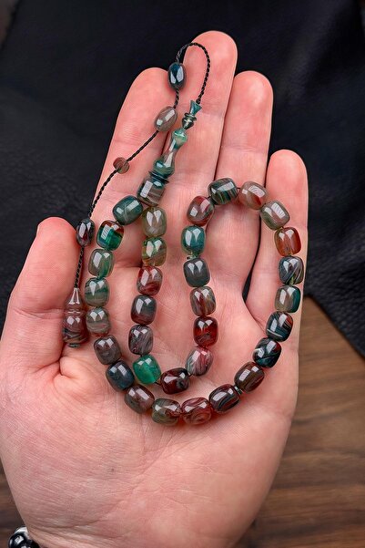 TESBİHKENTİ 9/8 MM Ton Moire Usta Manoperă Sıkma Kehribar Tesbih