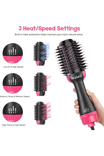 COOYA مكواة تجعيد الشعر 3 في 1، مع 3 إعدادات للحرارة، مناسبة لجميع أنواع الشعر، وردي، 1000 واط