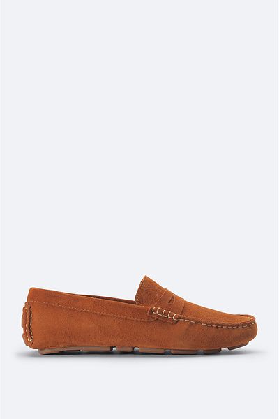 Avva Men's Brown Suede Textured Casual Rok Shoes A31y8066