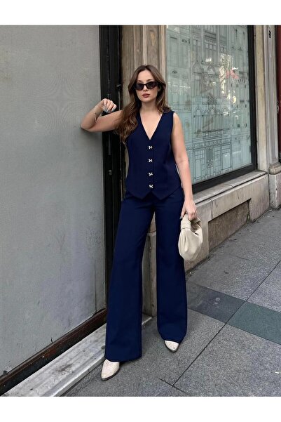 VOLT CLOTHİNG Women's Trousers Vest Double Set