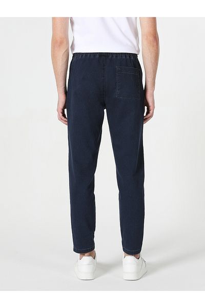 Colin's Slim Fit Mid Waist Straight Leg Men's Navy Blue Trousers