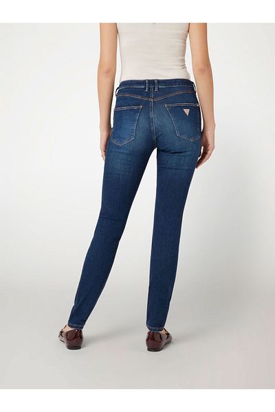 Guess Pantaloni de damă GUESS 1981 SKINNY albaștri