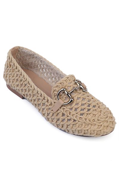 Capone Outfitters Дамски мокасини Tani Wicker с метална катарама и плетена плетка