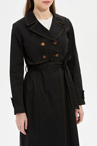 Esswaap Dikiş Detaylı Trenc Siyah