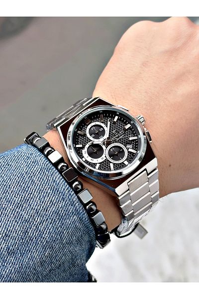 Reward Silver Color Functions Active Steel Strap Men's Wristwatch + BRACELET