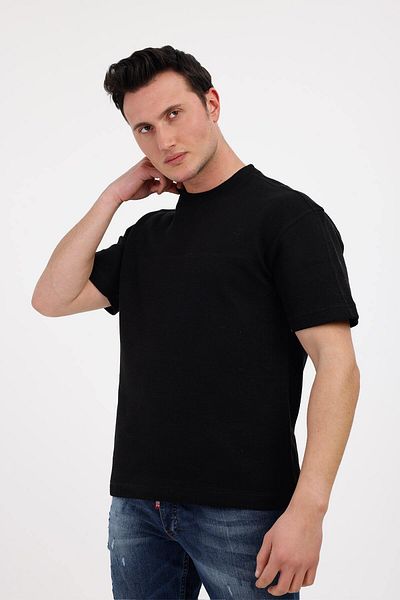 Decas Βαμβακερό μπλουζάκι VIGOR Crew Neck - Μαύρο