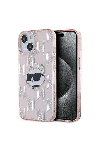 Karl Lagerfeld Carcasă pentru iPhone 15 IML Luxury, Karl Lagerfeld - Roz
