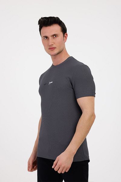 Decas Βαμβακερό μπλουζάκι FUTURE Crew Neck - Anthracite