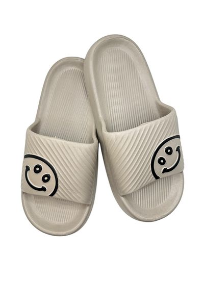 TECOS Men's beach or pool slippers, Tecos®, brown, size 42-43, 27 centimeters, HAPPY FACE