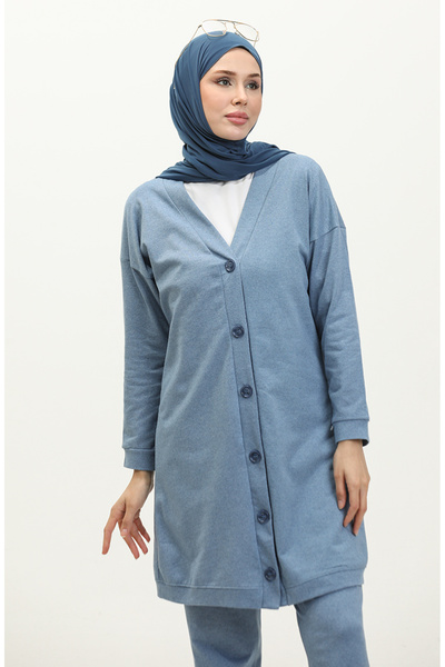 sefamerve Φόρμα με κουμπιά 3051-03 Indigo