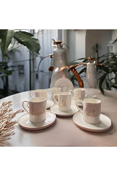 qtahya homes queen of kütahya طقم فناجين قهوة شجرة الحياة - طقم بورسلين 4 قطع...