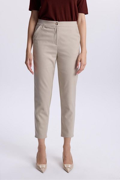 Zühre Μπεζ Skinny Leg Παντελόνι P-0203