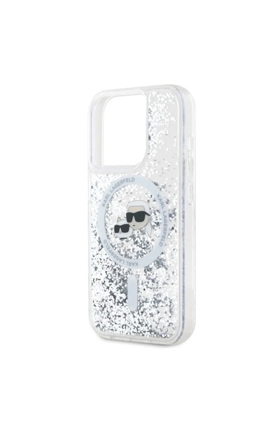 Karl Lagerfeld Θήκη για iPhone 15 Pro Max Liquid Glitter MagSafe, Karl Lagerfeld - Διαφανής
