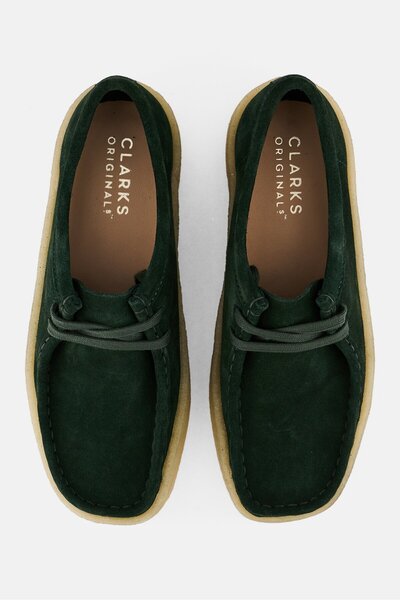 CLARKS Women Wallabee Cup Standard Fit Lace Up Casual Shoes, Dark Green