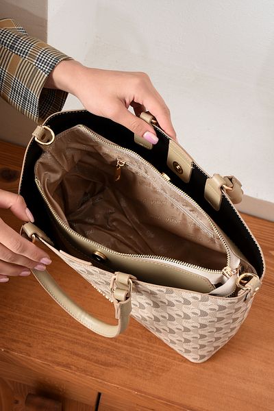 Cacharel Paris Women's Hand and Shoulder Bag Monogram Fabric