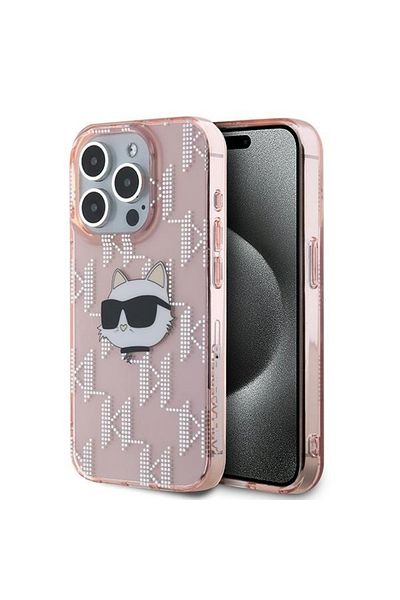 Karl Lagerfeld Carcasă pentru iPhone 15 Pro IML Luxury, Karl Lagerfeld - Roz
