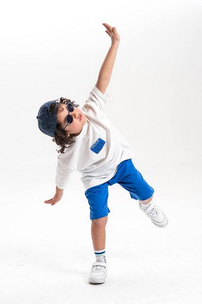 Motebarn Wear Boy's Londonn Shorts Top and Bottom Set Navy Blue