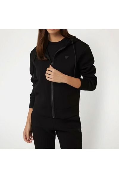 Guess Hanorac ALLIE SCUBA HOODIE Z pentru femei negru