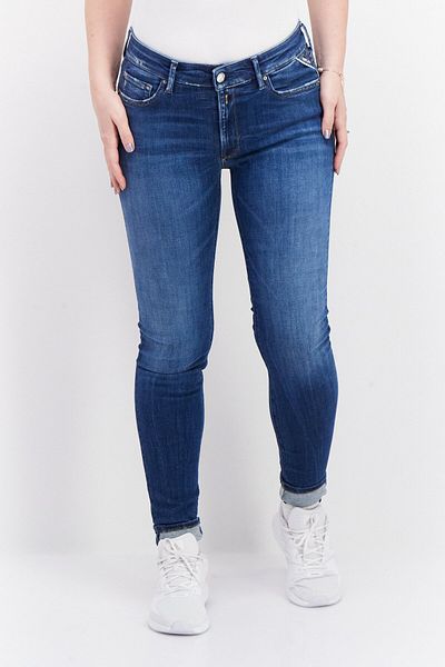 Replay Women Skinny Fit Stretchable Washed Denim Jeans, Blue