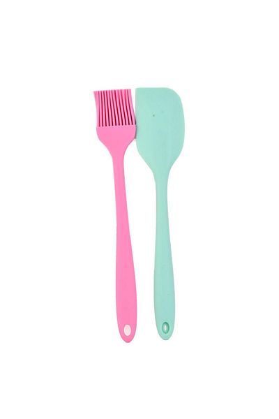 Generic طقم ملعقة وفرشاة زيت سيليكون2قطعة