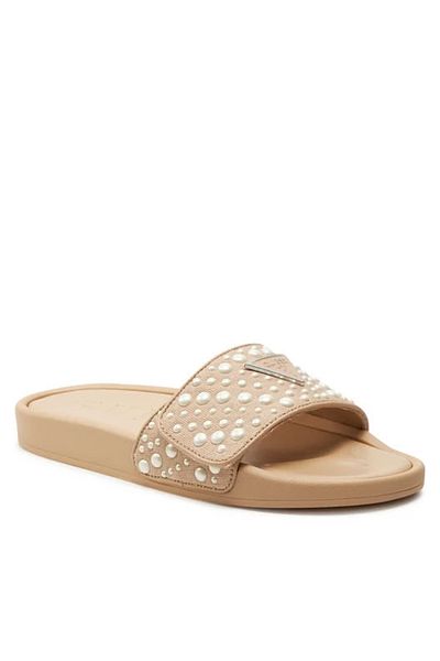 Guess Șlapi bej pentru femei CALLEN