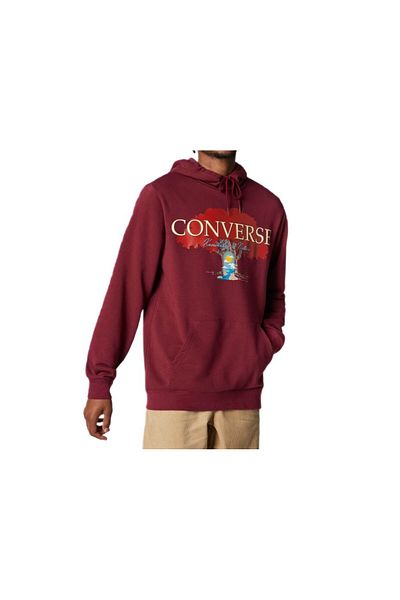 converse Tree of Life PO Hoodie Men's Burgundy Sweatshirt