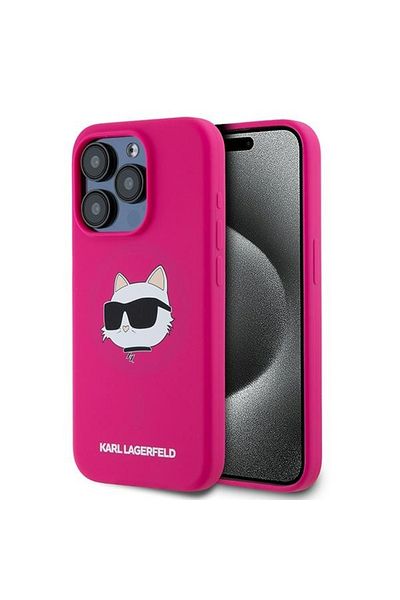 Karl Lagerfeld Carcasă pentru iPhone 15 Pro, silicon MagSafe, Karl Lagerfeld - Fuchsia