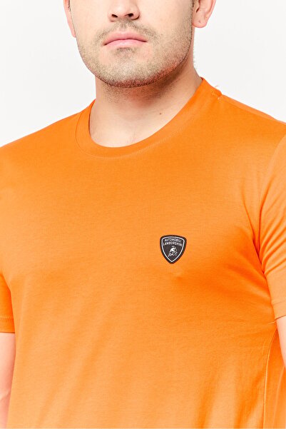 Lamborghini Men Sportswear Fit Short Sleeve Outdoor T-Shirt, Orange