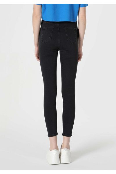 Colin's Pantaloni negri de damă, skinny fit, cu talie medie, cu picioare înguste