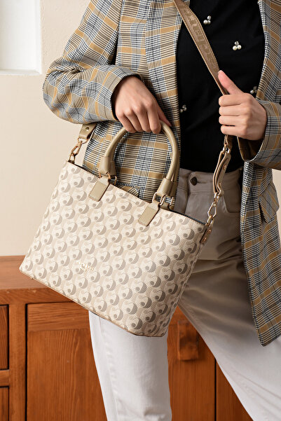 Cacharel Paris Women's Hand and Shoulder Bag Monogram Fabric