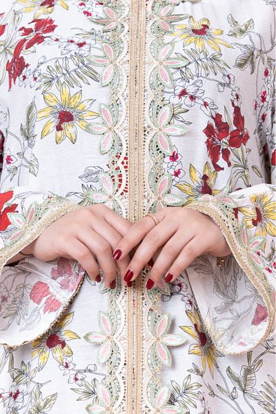 IKKXA Modern Embroidered Printed Jalabiya