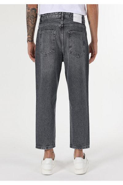 Colin's Pantaloni de jeans gri pentru bărbați, cu picioare scurte, cu o formă relaxată