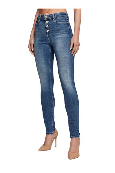 Guess Guess 1981 EXPOSED BUTTON women's pants blue